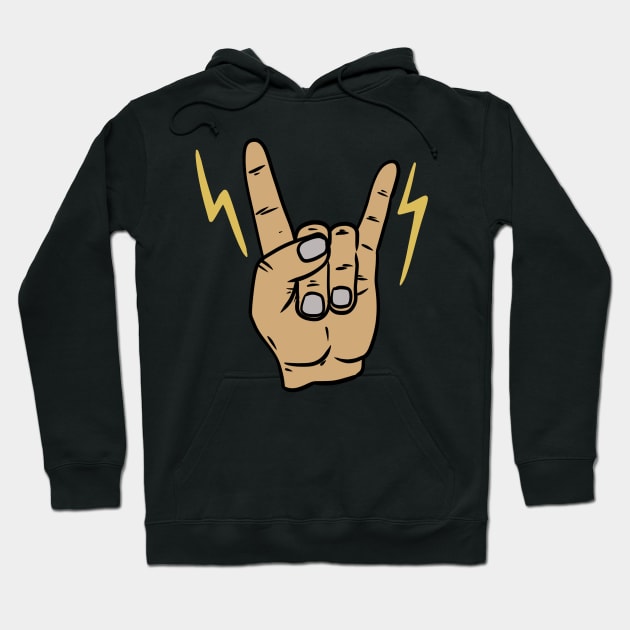 Rock Metal Hand Symbol Hoodie by RiyanRizqi